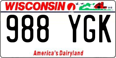 WI license plate 988YGK