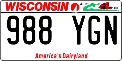 WI license plate 988YGN