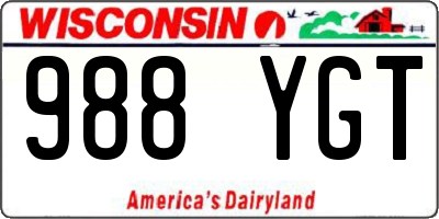 WI license plate 988YGT