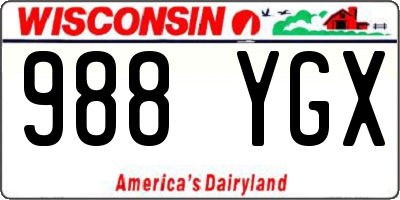 WI license plate 988YGX