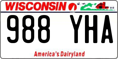 WI license plate 988YHA