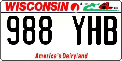 WI license plate 988YHB