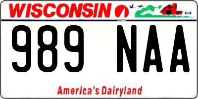 WI license plate 989NAA