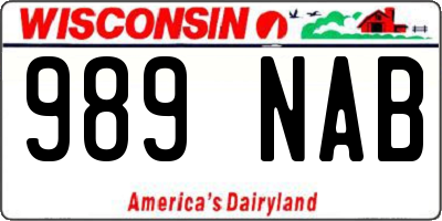 WI license plate 989NAB