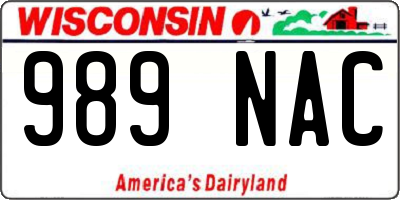 WI license plate 989NAC