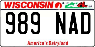 WI license plate 989NAD