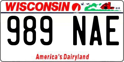 WI license plate 989NAE