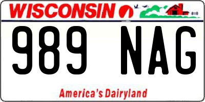 WI license plate 989NAG