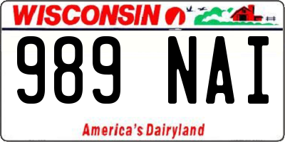 WI license plate 989NAI
