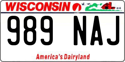 WI license plate 989NAJ