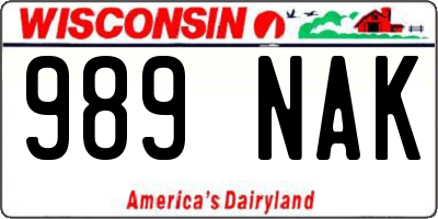 WI license plate 989NAK