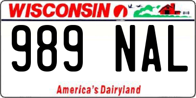 WI license plate 989NAL