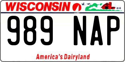 WI license plate 989NAP