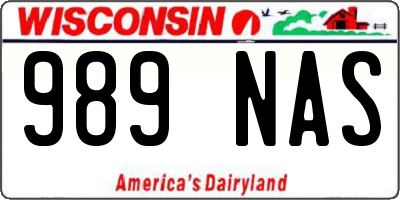 WI license plate 989NAS