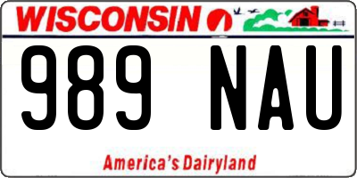 WI license plate 989NAU
