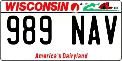 WI license plate 989NAV