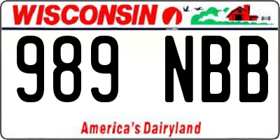 WI license plate 989NBB