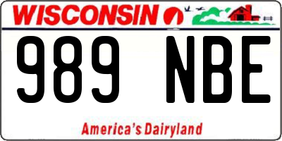 WI license plate 989NBE