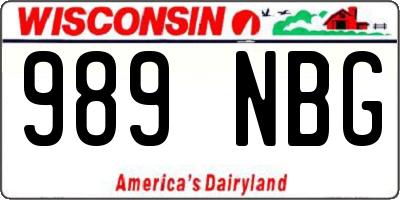 WI license plate 989NBG