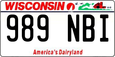 WI license plate 989NBI