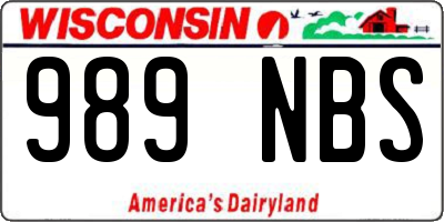 WI license plate 989NBS