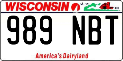 WI license plate 989NBT