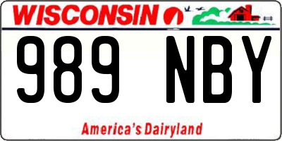 WI license plate 989NBY