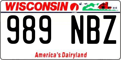 WI license plate 989NBZ