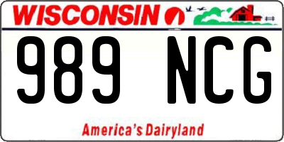 WI license plate 989NCG