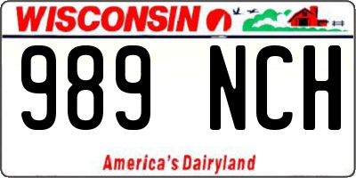 WI license plate 989NCH