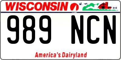WI license plate 989NCN