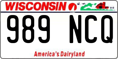 WI license plate 989NCQ