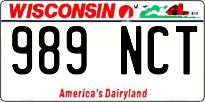 WI license plate 989NCT