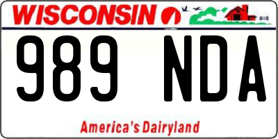 WI license plate 989NDA