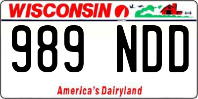 WI license plate 989NDD