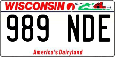 WI license plate 989NDE