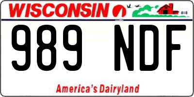 WI license plate 989NDF