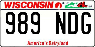 WI license plate 989NDG