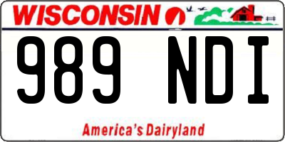 WI license plate 989NDI