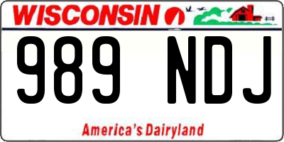 WI license plate 989NDJ