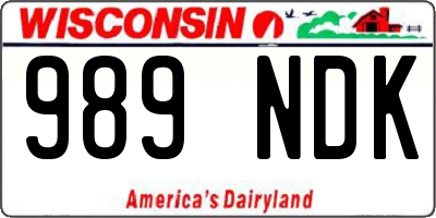 WI license plate 989NDK