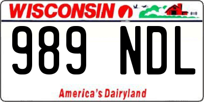 WI license plate 989NDL