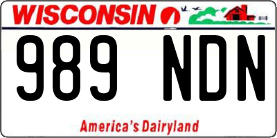 WI license plate 989NDN