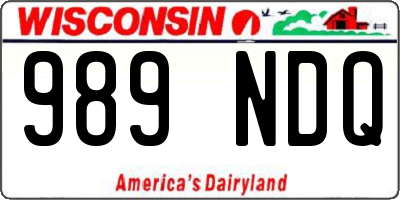 WI license plate 989NDQ