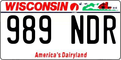 WI license plate 989NDR