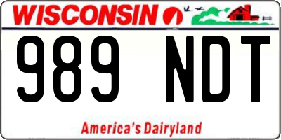 WI license plate 989NDT