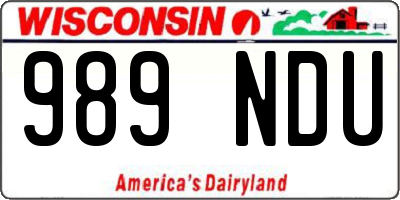 WI license plate 989NDU