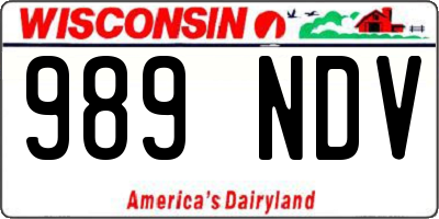 WI license plate 989NDV