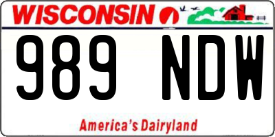 WI license plate 989NDW
