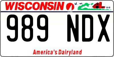 WI license plate 989NDX